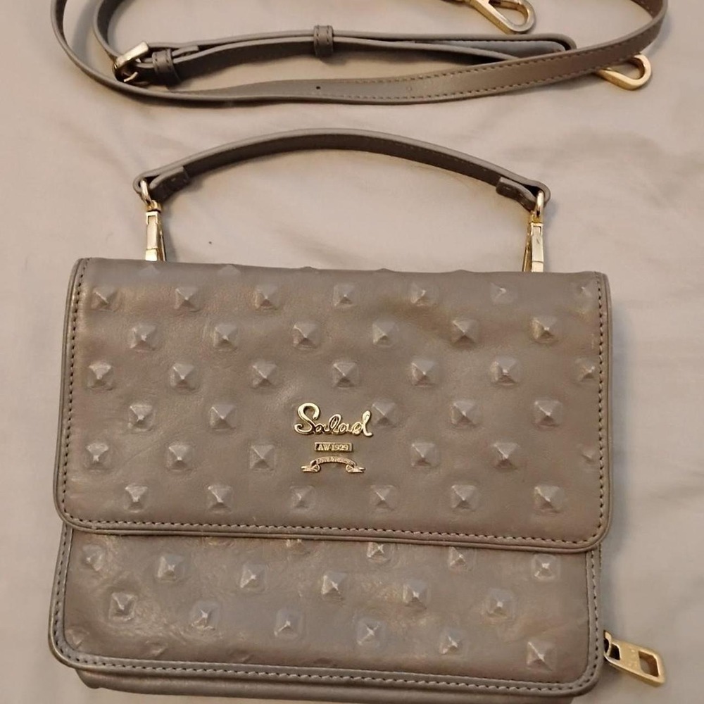 Salad Brand crossbody studded bag💖‎ minimalist vegan faux leather preppy